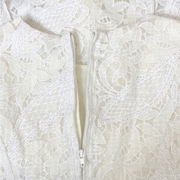 DKNY - White Lace Sleeveless Fit & Flare Dress with 100% Cotton Lining - Girls M - Picture 3 of 5